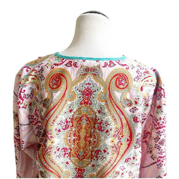 Soft Surroundings Bohemian Tunic Size Large Multi Pattern Colorful With Tassels - Picture 8 of 14